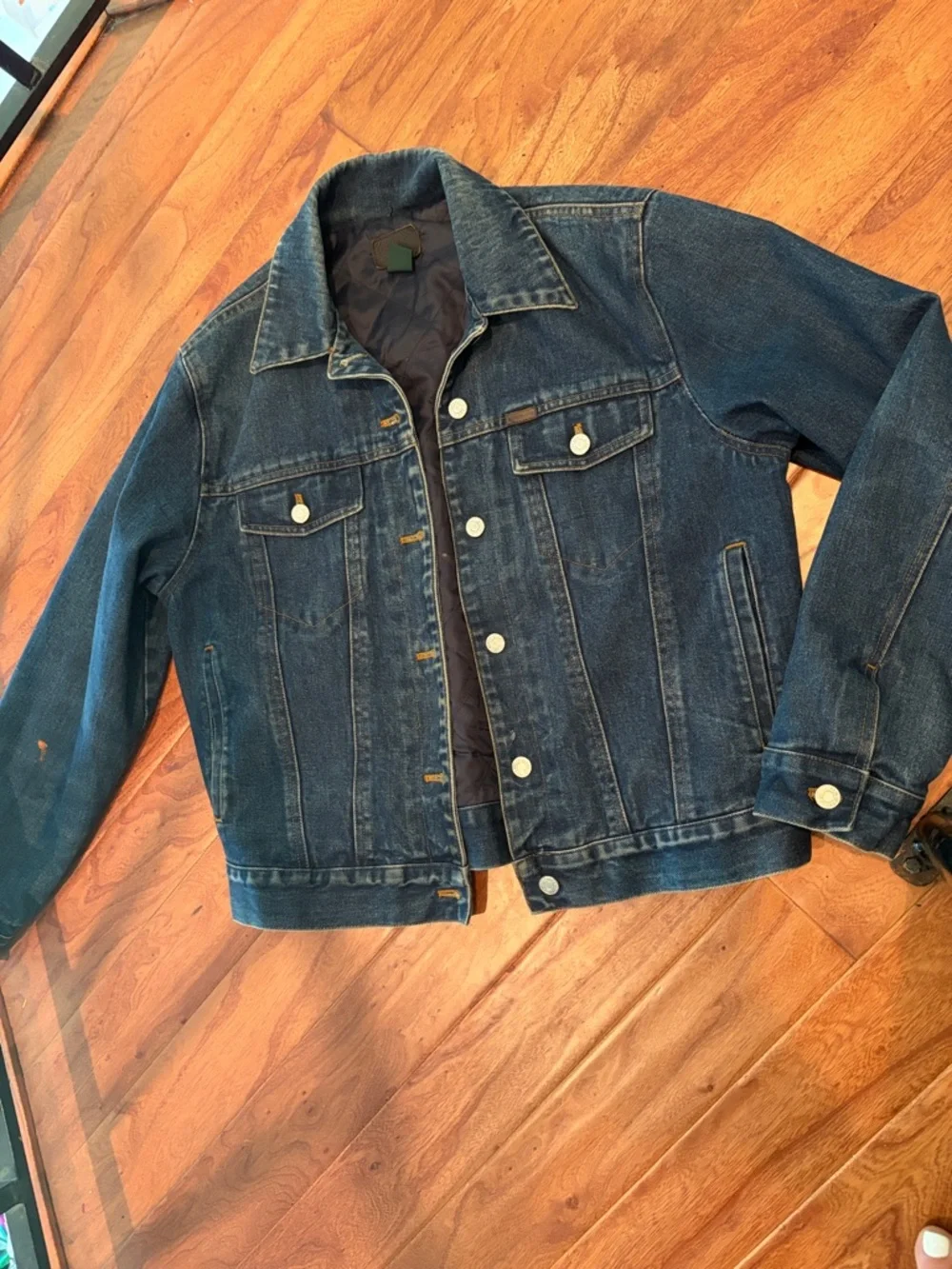 LAUREN JEANS CO. Ralph Lauren Blue Denim Padded Jacket Size Medium - Picture 2 of 13